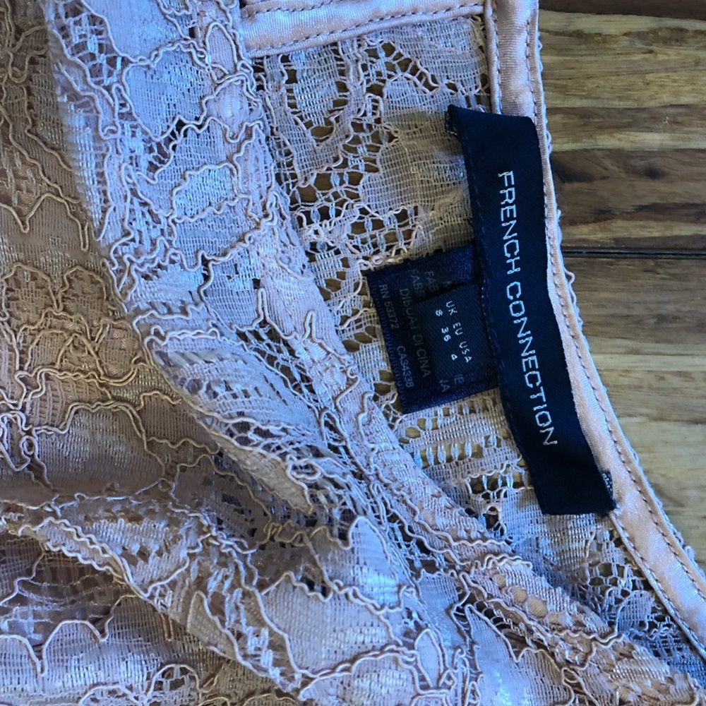 French Connection Pink Lace And Black Skirt Dress - Picture 4 of 4